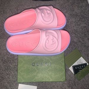 Gucci Miami Embossed Platform Slides